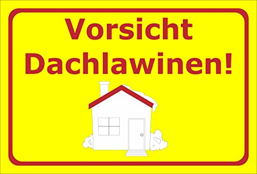 Melis-Folienwerkstatt Schild Vorsicht Dachlawinen - 15x10cm - Bohrlöcher - 3mm Aluverbund – 20 VAR S00018-022-F