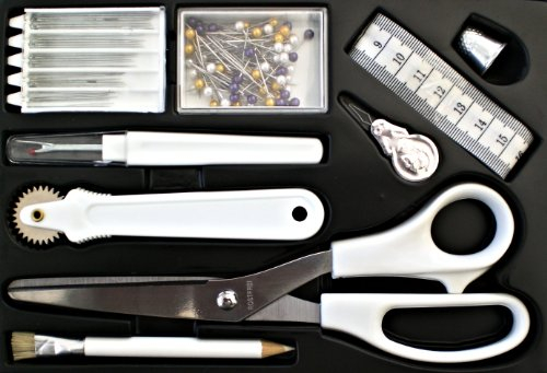 Nähset 107 Teile, Schere, Nahttrenner, Kopierrad, Nadeln, Bandmaß, Fingerhut, Einfädler, Schneiderstift