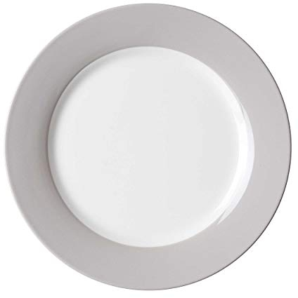 Ritzenhoff & Breker Doppio Dessertteller, 1 Stück, Kuchenteller, Frühstücksteller, Porzellan, Grau, Ø 20 cm, 576849