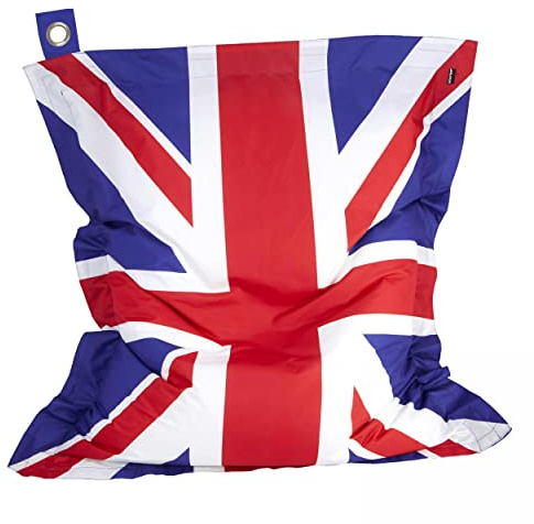 Solys Housse Vide de Pouf de Jardin en Polyester Drapeau UK 140 x 120 cm