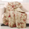 Greenland Home Antique Rose - Manta Acolchada clásica Tradicional Floral, 100% algodón, 127 x 152 cm, Color Crudo