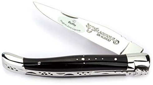 Laguiole en Aubrac Taschenmesser L0211BUIF 11 cm, Backen Edelstahl glänzend, Griffschalen Büffelhorn