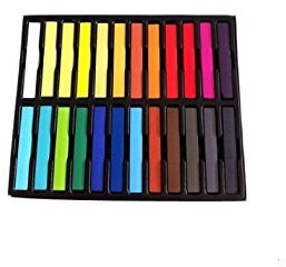 Lot de 12 craies pastels pour cheveux, non toxiques, temporaires et douces. Facile à utiliser et à laver. Disponible en lot de 12/24/32/36