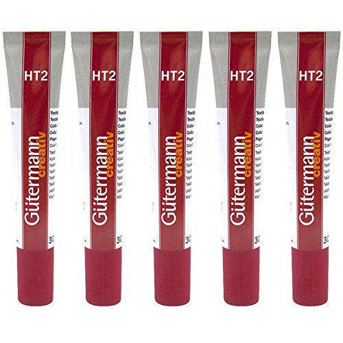 Gütermann HT2 - Lote de 5 tubos de pegamento textil (30 g)