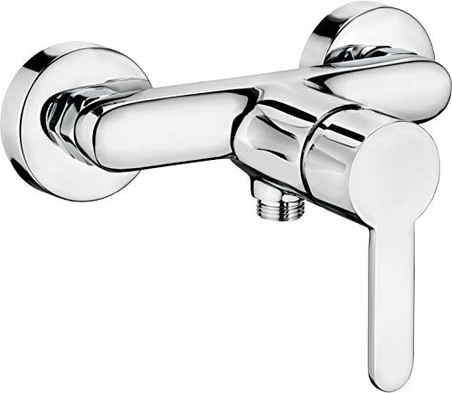 Cornat Brause-Einhebelarmatur Gaia - Hochwertiger Messingkörper - verchromt - 1/2 Zoll Brauseabgang / Einhebelmischer zur Aufputzmontage / Brausebatterie / Duscharmatur / GA3 | feinstufige Regulierung – Messingkörper chromfarben – für Armaturen – präzise Temperaturwahl – komfortabel