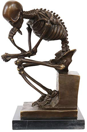 aubaho Bronze Skelett Denker Mann Bronzefigur Bronzeskulptur nach Rodin Skulptur Figur Replik Kopie