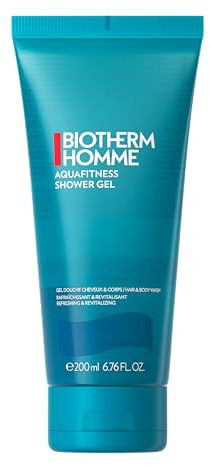 Biotherm Homme Aqua Fitness Shower Gel, belebendes Duschgel & Shampoo für Männer, mit Meeresduft, für ein erfrischtes Hautgefühl, Körper- & Haarpflege, 200 ml