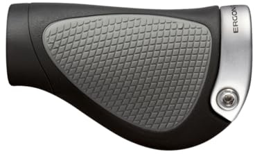 Ergon - GP1 Ergonomic Lock-on Bicycle Handlebar Grips | Gripshift Compatibility | for Hybrid and Mountain Bikes | Large | Black/Gray