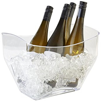 APS 36087 Seau à vin/à Champagne, Refroidisseur de Bouteilles, 32 x 21,5 cm, Hauteur 24,5 cm, 7 litres, Plastique (MS), Transparent