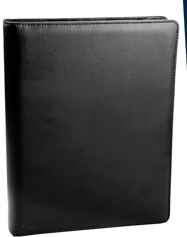 monolith - Carpeta de reuniones A4 con Carpeta de Anillas | Portadocumentos con aspecto de piel, con calculadora y bloc para documentos y notas