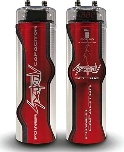 SPECTRON SPF-01Z: Leistungs Kondensator, 1 Farad Kapazität, Power Cap fürs Auto, Qualitäts-Elko mit LED Spannungsanzeige