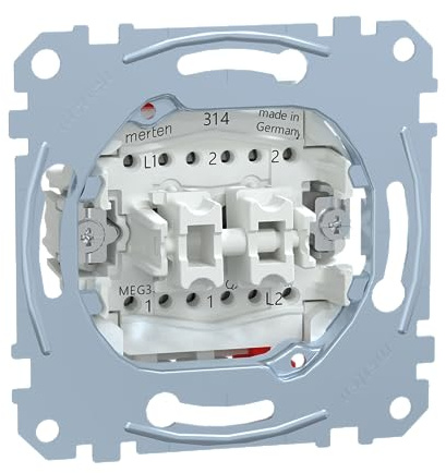 Schneider Electric Merten Doppel-Wechselschalter-Einsatz, MEG3126-0000 | Steckklemmen, 1-polig, 10AX, AC, 250V, IP20