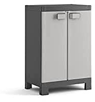 Keter Logico Kunststoffschrank, niedrig, schwarz/grau, 65 x 45 x 97 cm