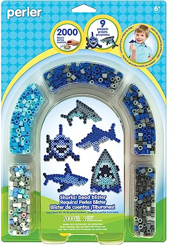 Perler Bead 'Shark' Fuse Bead Activity Kit for Kids Crafts, 2004 pcs , Sharks , Small