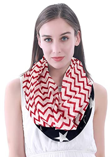 Lina & Lily Damen Loop Schal mit Stern-Print