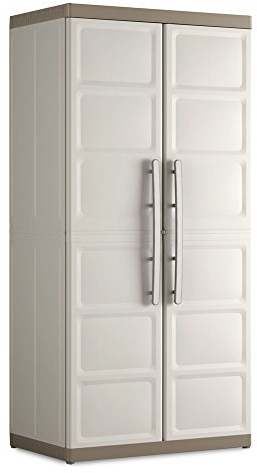 Keter Armadio Alto Excellence XL, 4 Ripiani Regolabili, Beige/Tortora, 89x54x182 H Cm
