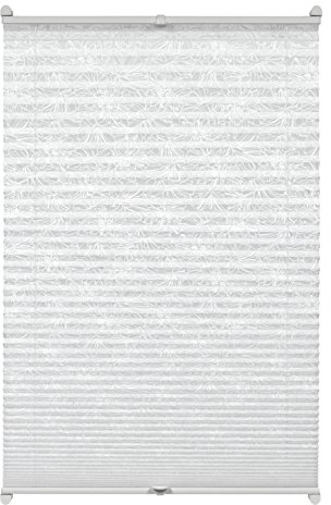 GARDINIA EASYFIX Plissee ohne Bohren, Zum Klemmen, Blickdichtes Falt-Rollo, Inkl. aller Montage-Teile, 2 Bedienschienen, Blumen-Muster, Weiß, 90 x 130 cm