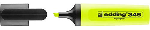 edding 345 Textmarker - gelb - 1 Highlighter - Keilspitze 2-5 mm - ideal für leuchtende Markierungen und Hervorhebung von Textpassagen und Notizen