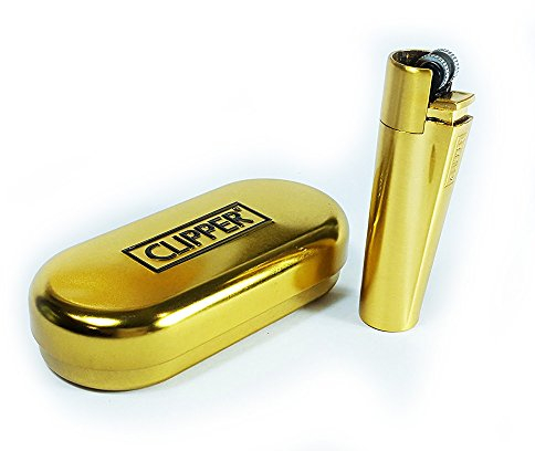 Clipper Metal Flint-Edition Lighter - Gold Matt, Refillable, Classic Style