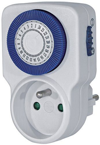 Brennenstuhl Timer Mechanische Tages, Weiß, 1506361, französisches Stecksystem