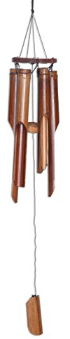 Großes Ca. 80cm Windspiel Klangspiel Feng Shui Garten Wetterfest Bambus Fair Trade Bambusrohr