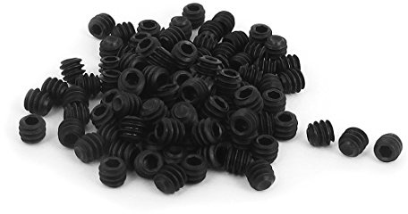 sourcing map 100pcs 6#x 1/8 Legierter Stahl Sechskant Set Tasse Madenschrauben Schwarz für Handtuchhalter Türgriff