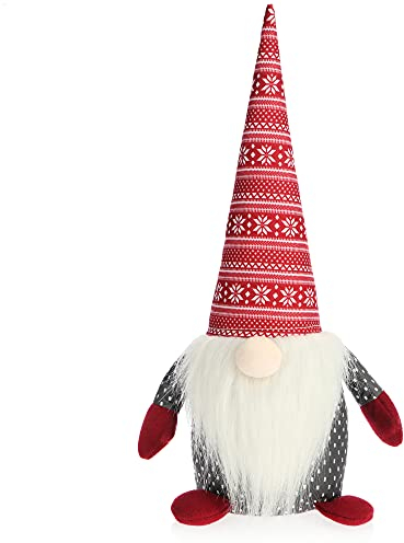 COM-FOUR® Tope de Puerta - Tope de Puerta como Figura navideña - Taburete de Borde - sujetalibros de diseño escandinavo - Figura de gnomo para coleccionistas - 1,4 kg (Gorro de gnomo rojo blanco)