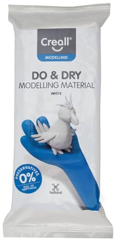 Creall Do & Dry Lufttrocknende Modelliermasse, Weiß, 1 x 500g | Ton ohne Brennofen | Gebrauchsfertig & weich | Kinder Basteln Schule Hobby DIY & kreative Projekte