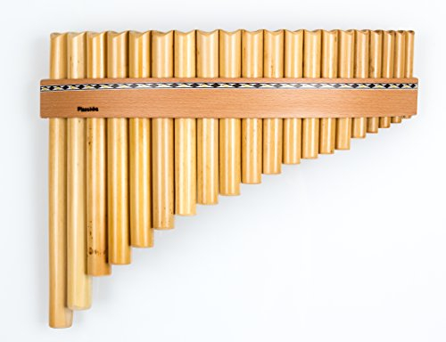 Plaschke Panflöte, Holz-Riemen Design, handgemacht aus Südtirol 20 Töne C-Dur