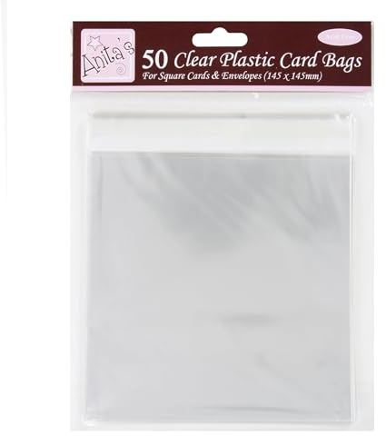 Anitas Lot de 50 pochettes cartonnées en plastique avec rebord de 25 mm, transparent
