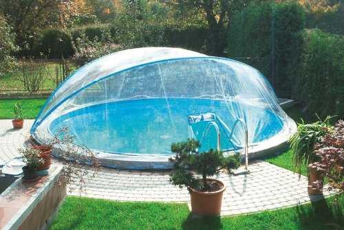 CABRIO-DOME för runda pooler med 450 cm diameter helt vikbar