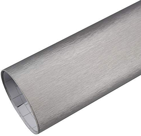 TipTopCarbon 6,57€/m² Autofolie Alu gebürstet Silber 3m x 1,52m Auto Folie BLASENFREI mit Luftkanälen 3D Flex