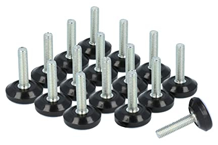 GLEITGUT 16 x Teflongleiter Mit Gewinde M6 Gleitfläche 22 mm Möbelgleiter PTFE Stuhlgleiter Möbelfuß Stellschrauben Blau