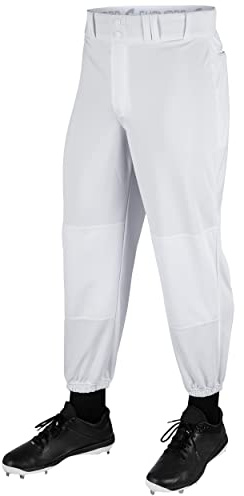 Champro Traditional Fit Triple Crown Classic Baseball Pants in Solid Color with Reinforced Sliding Areas, White, Medium