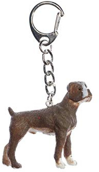 Miniblings Boxer Schlüsselanhänger Hund Haushund Haustier | Für Tasche und Rucksack, montiert in Berlin, ein Mitbringsel mit Charakter