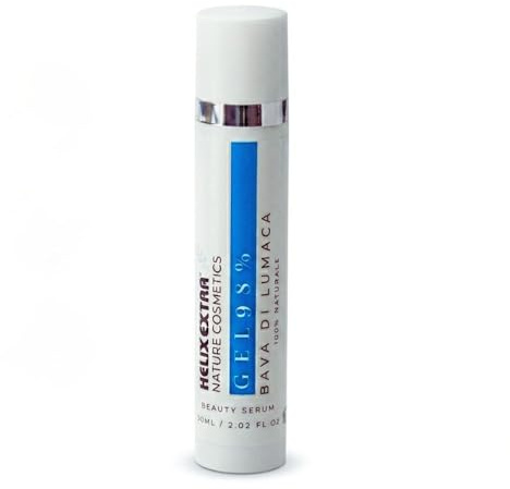 Helix Extra 98 % ren snigelslem, adjuvans för akne, ärr, rynkor, bristningar, 100 % tillverkad i Italien, 60 ml
