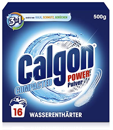 Calgon Power Powder 3 en 1 – Ablandador de agua antical y suciedad en la lavadora, previene olores desagradables, 1 x 500 g