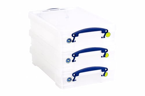 Really Useful Box 3 x Aufbewahrungsbox 4,0 Liter - für A4 Papier - transparent