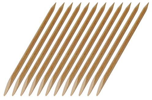 12x Rosenholzstäbchen Holzstäbchen Manikürstäbchen mit spitzer und flacher Seite