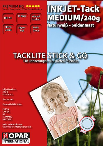 TACKLITE Stick & Go: Erinnerungen die haften bleiben! Premium Fotopapier seidenmatt - selbstklebend, leicht ablösbar & repositionierbar DIN A4