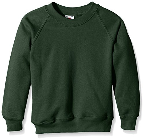 Fruit of the Loom Unisex Kids Raglan Premium Sweater, Bottle Green, 12-13 Years (Manufacturer Size:34)
