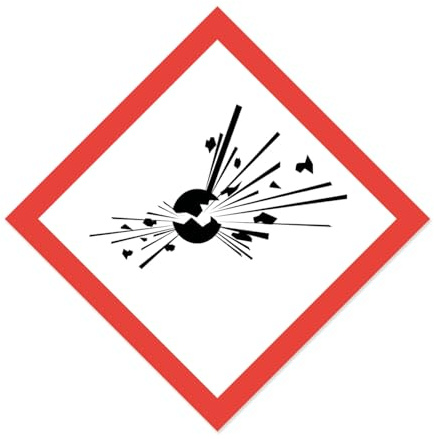 easydruck24de Gefahrstoffaufkleber GHS01 Explosionsgefährlich 10cm - hin151 | Warnhinweis Sicherheit, GHS-Kennzeichnung, vergilbungsfrei, witterungsbeständig, UV-beständig