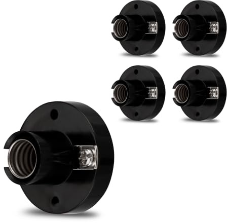REV Fassung E10, Lampenfassung für Glühlampen bis 40W, 5 Stück, schwarz
