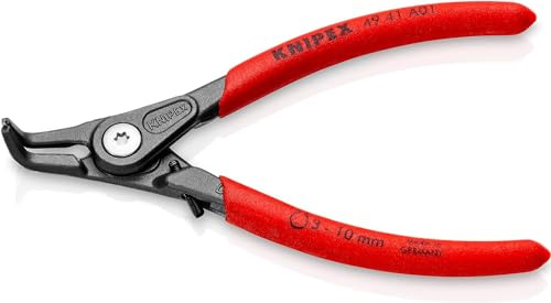 KNIPEX Präzisions-Sicherungsringzange für Außenringe, 49 41 A01 | Ring-Ø 3-10 mm, Spitzen-Ø 0,9 mm, gewinkelt 90°, Sprengringzange, Seegeringzange
