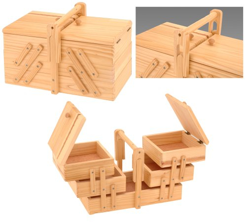 BBTradesales Nähkasten aus Holz, 1 - Pack, Beige