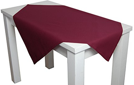 beties Farbenspiel Tischdecke Mitteldecke ca. 80x80 cm - in interessanter Größen- und Farbauswahl - 100% Baumwolle für eine fröhlich Stimmung in Unifarben (Hibiskus Beere)