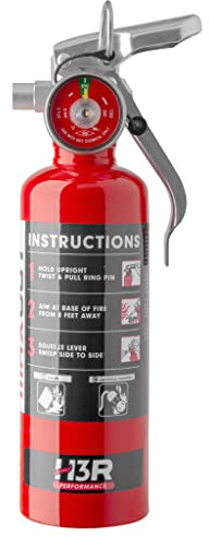 MaxOut Compact Fire Extinguisher for Vehicles – Cars, Trucks, UTVs, RVs & Boats | Off-Road Ready | Refillable Purple K Dry Chemical | Class BC | Mounting Bracket | UL Listed | Red 1.0 lb