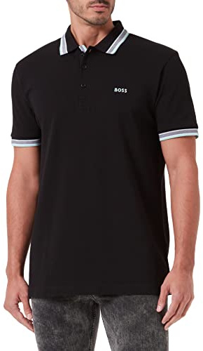 Boss Paddy Polo Shirt Camisa, Negro, M para Hombre