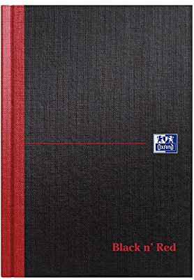 Oxford Black n' Red A5 Hardback Casebound Notebook, Ruled with A-Z Index, 192 Page, 1 Notebook