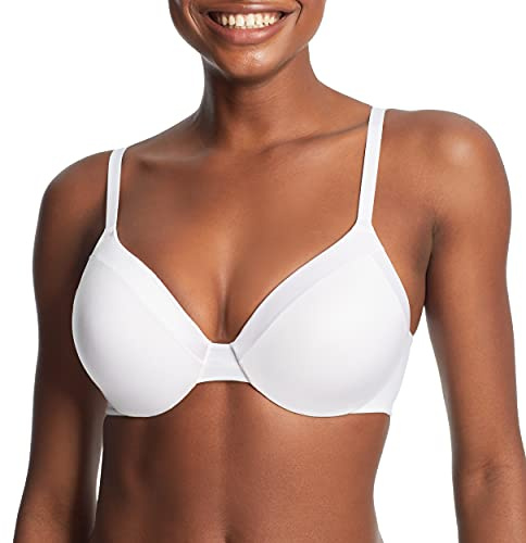 Maidenform Womens Comfort Devotion Underwire Bra, Full Coverage Convertible T-shirt Bras, White, 36B US
